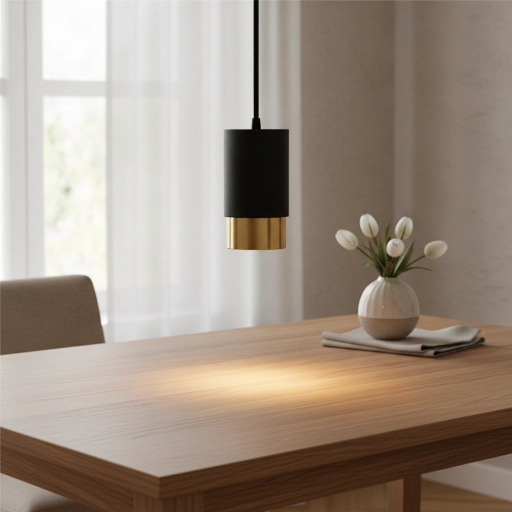 Hanglamp Pongo S enkel 10,8cm zwart met goud