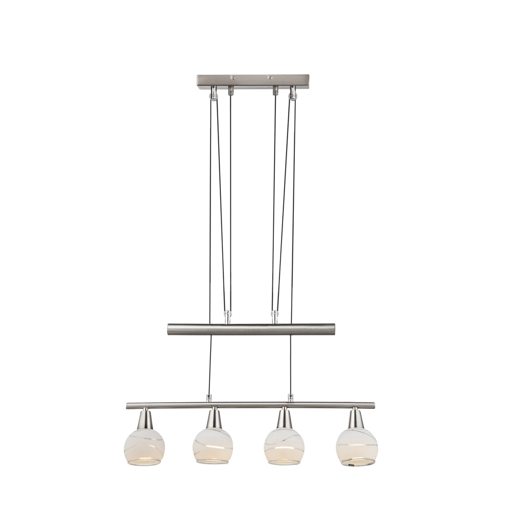 Hanglamp Elliott 4-lichts nikkel