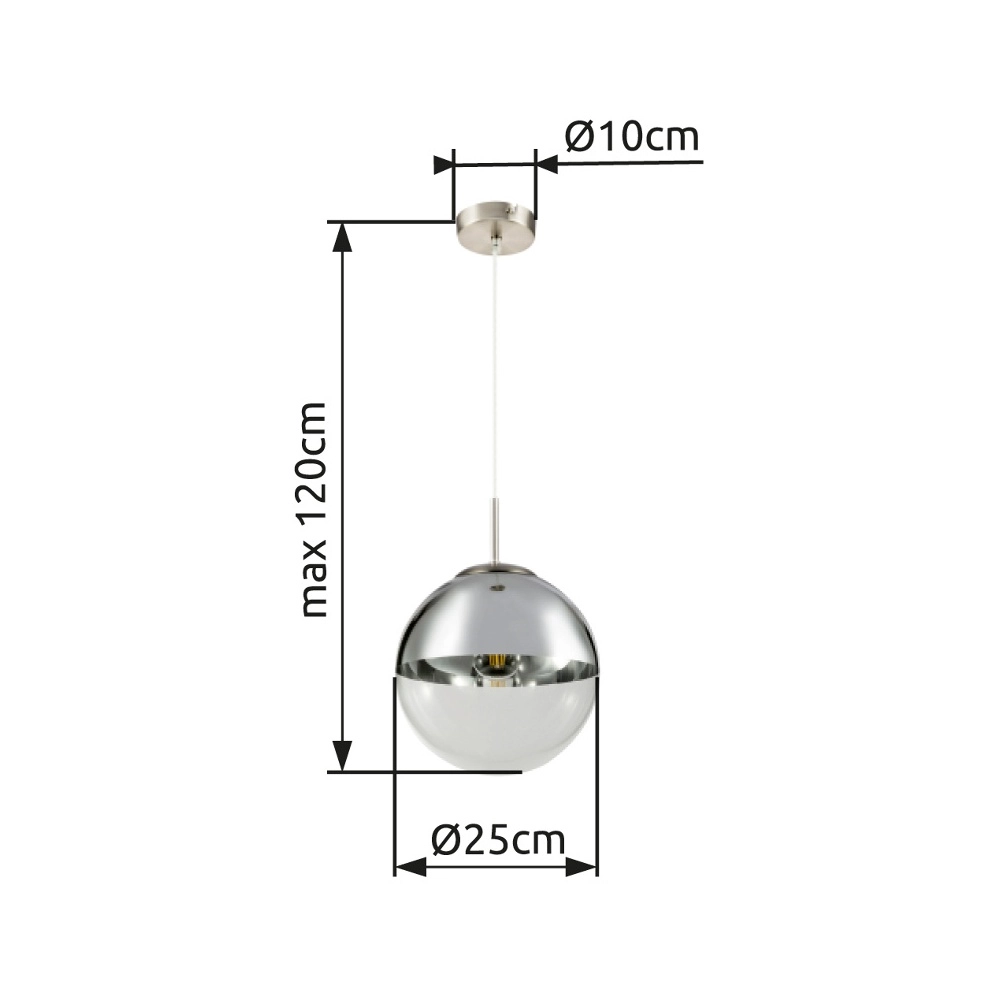 Hanglamp Varus nikkel Ø 25cm Globo 9007371374441
