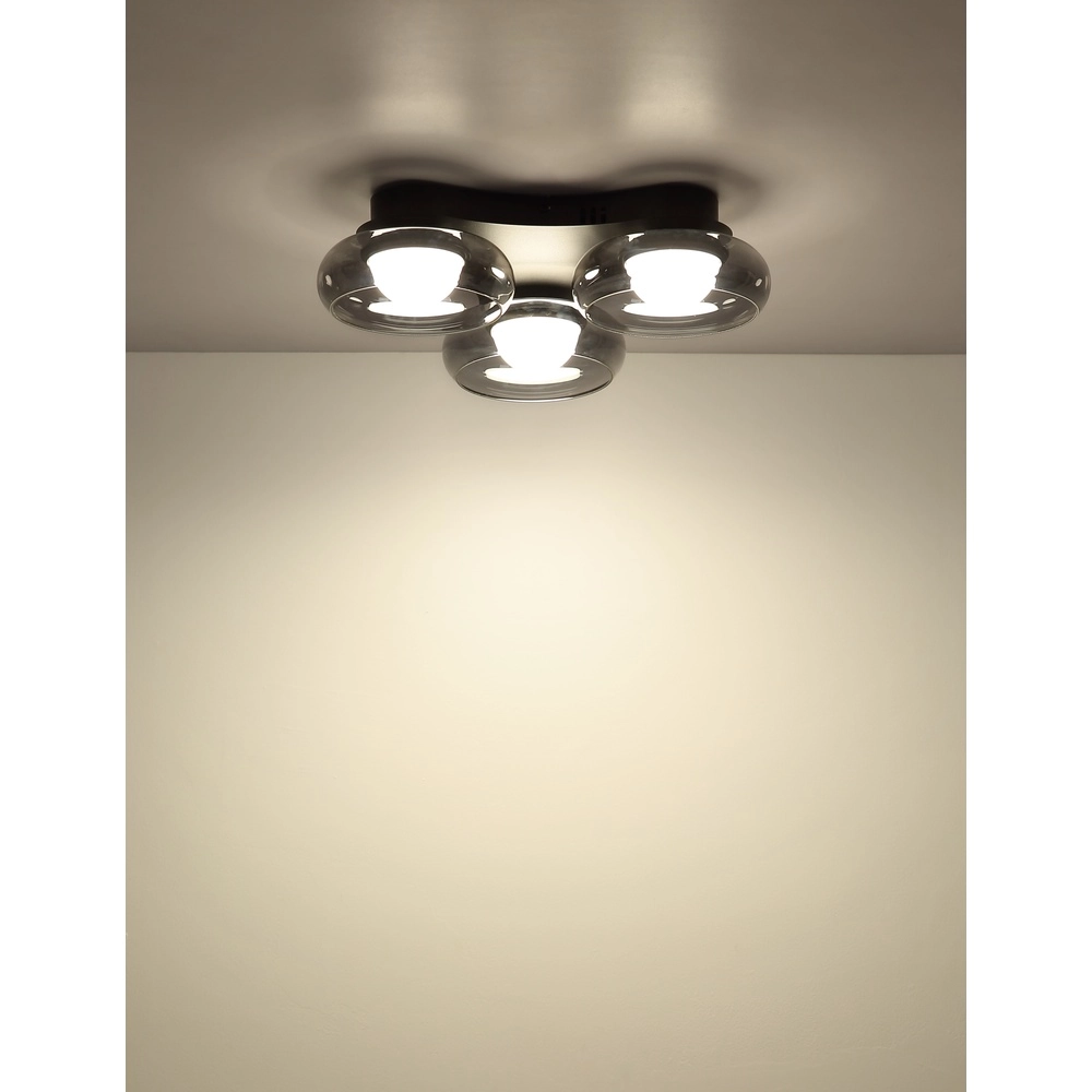 Design plafondlamp Carlene 3-lichts zwart Globo 9007371572175