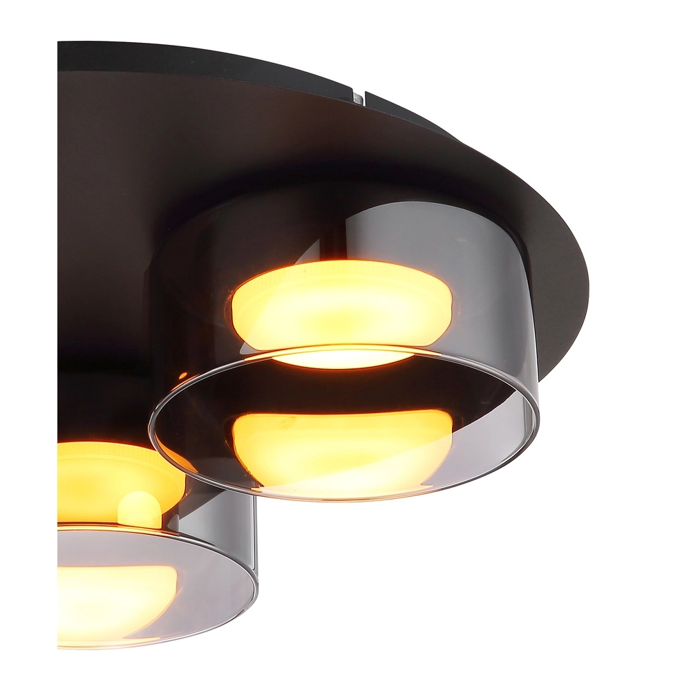 Design plafondlamp Higgins zwart 3-lichts Globo 9007371578894