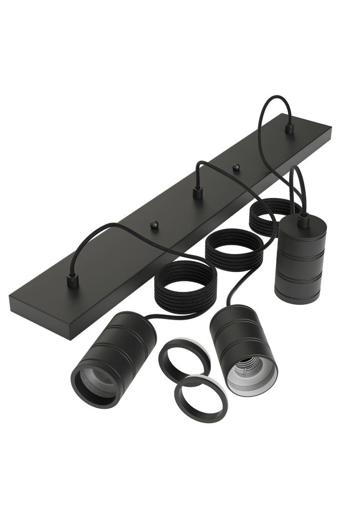 Triple Pendel Cord Beam 3-lichts 40cm zwart