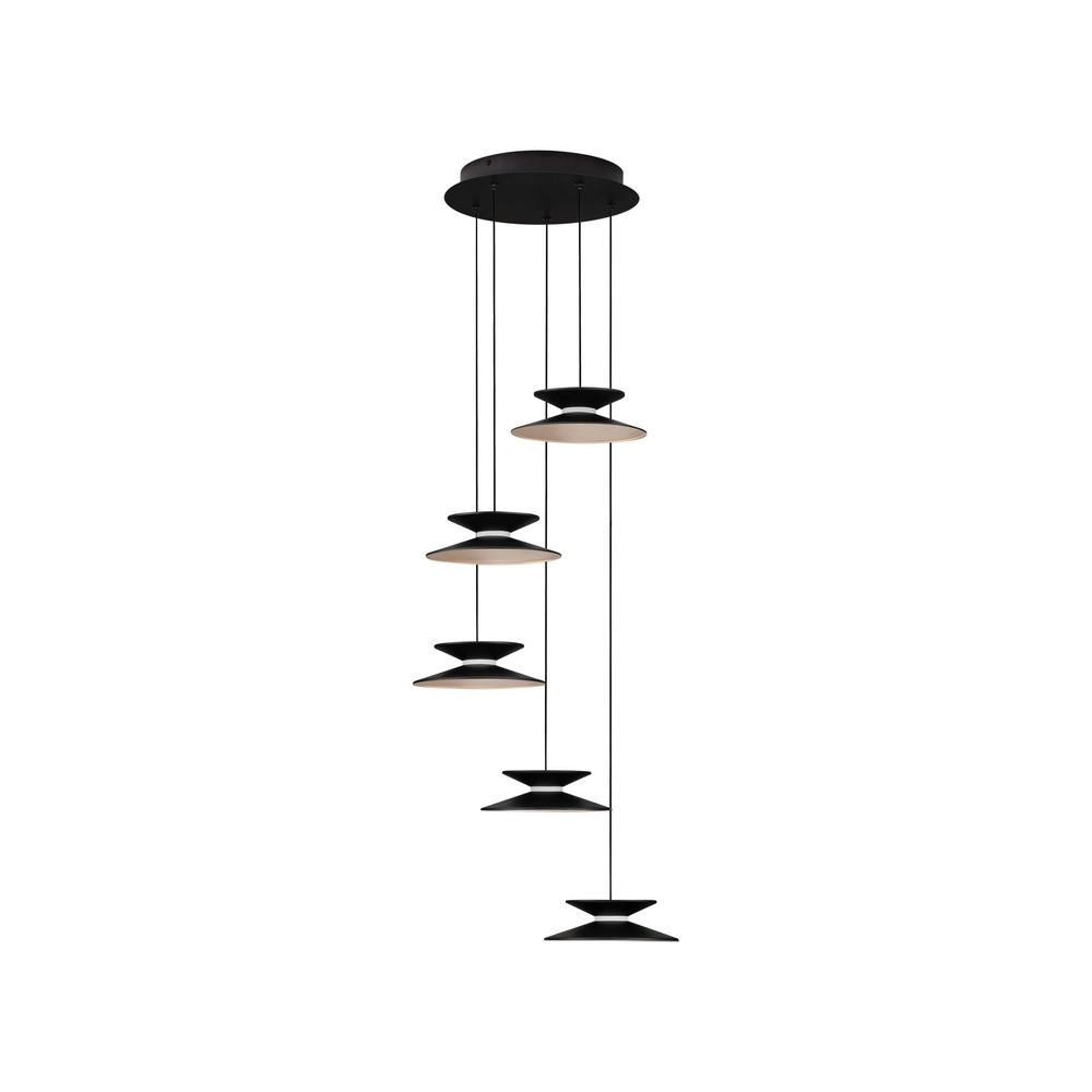 Design hanglamp Morfi 5-lichts zwart Lyora 5212017458483
