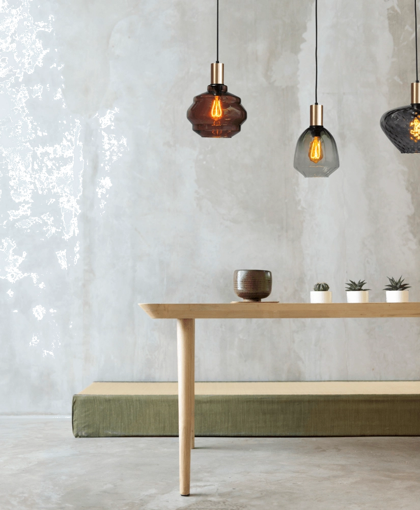 3-lichts hanglamp - goud - Porto met verschillende glazen Masterlight 8718121270067