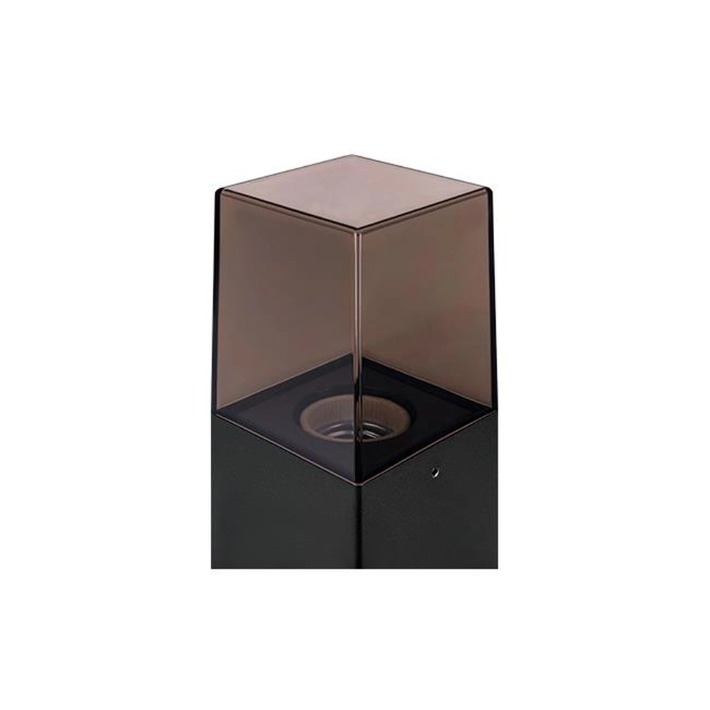 Moderne tuinlamp Denver zwart met smoke glas 30cm Lyora 5904703019589