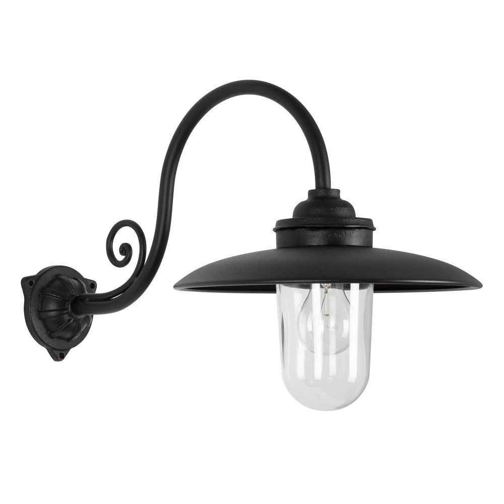 Mat zwarte muurlamp Rhone