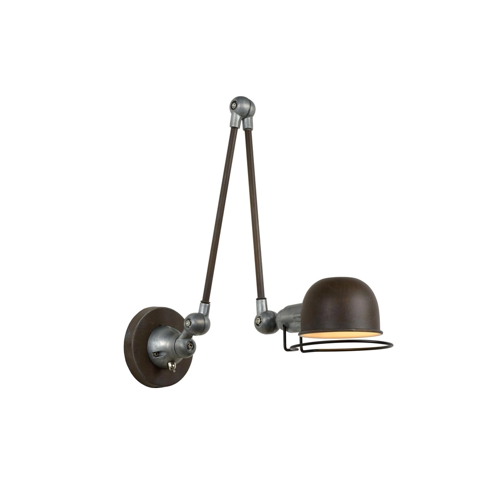 Uitklapbare wandlamp Honore klassiek roestbruin Lucide 5411212450388