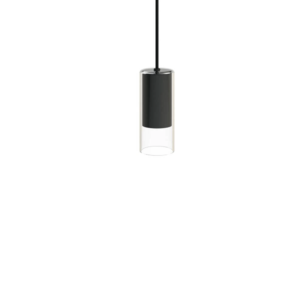 Zwarte hanglamp Cylinder met glas