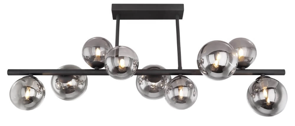 Zwarte plafondlamp met smoke glas Riha Globo 9007371393039