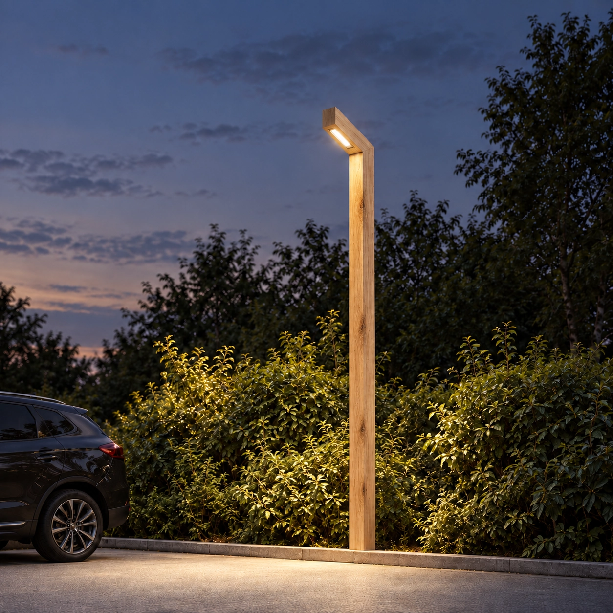 Houten straatlamp Stelle Kastanje - 3M - PH08 - 3000K