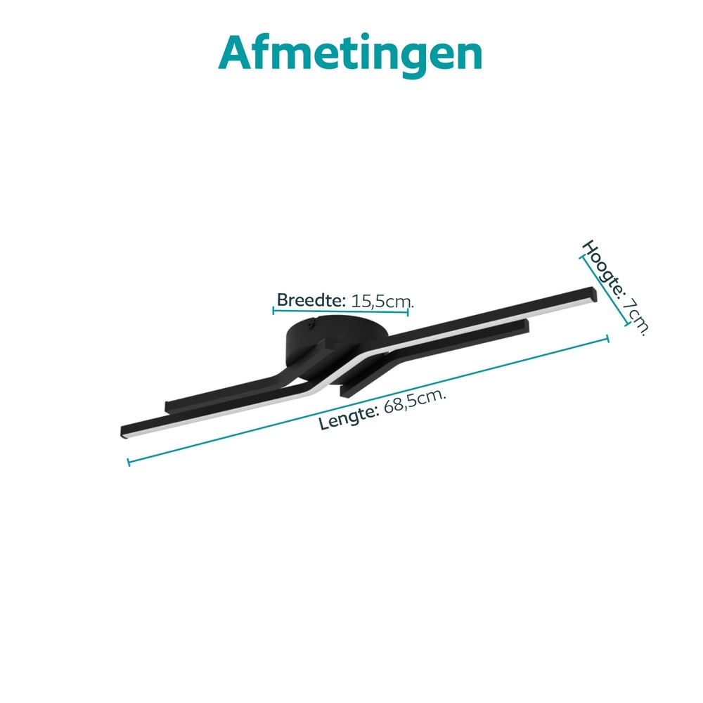 Design plafondlamp Amandolo 1 zwart Eglo 9008606391523