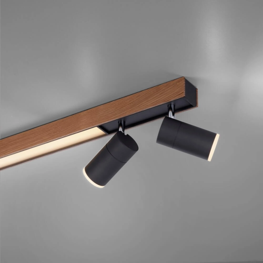 Strakke plafondlamp Pure Lines Spot hout Paul Neuhaus 4012248374566
