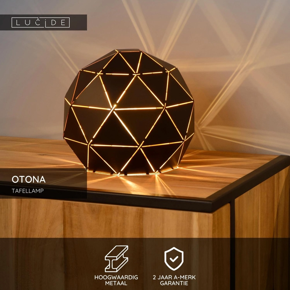 Moderne tafellamp Otona zwart Lucide 5411212210807
