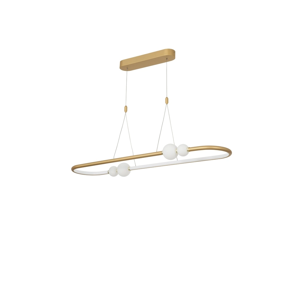 Hanglamp Celia goud met wit ovaal Lyora 5212017429346