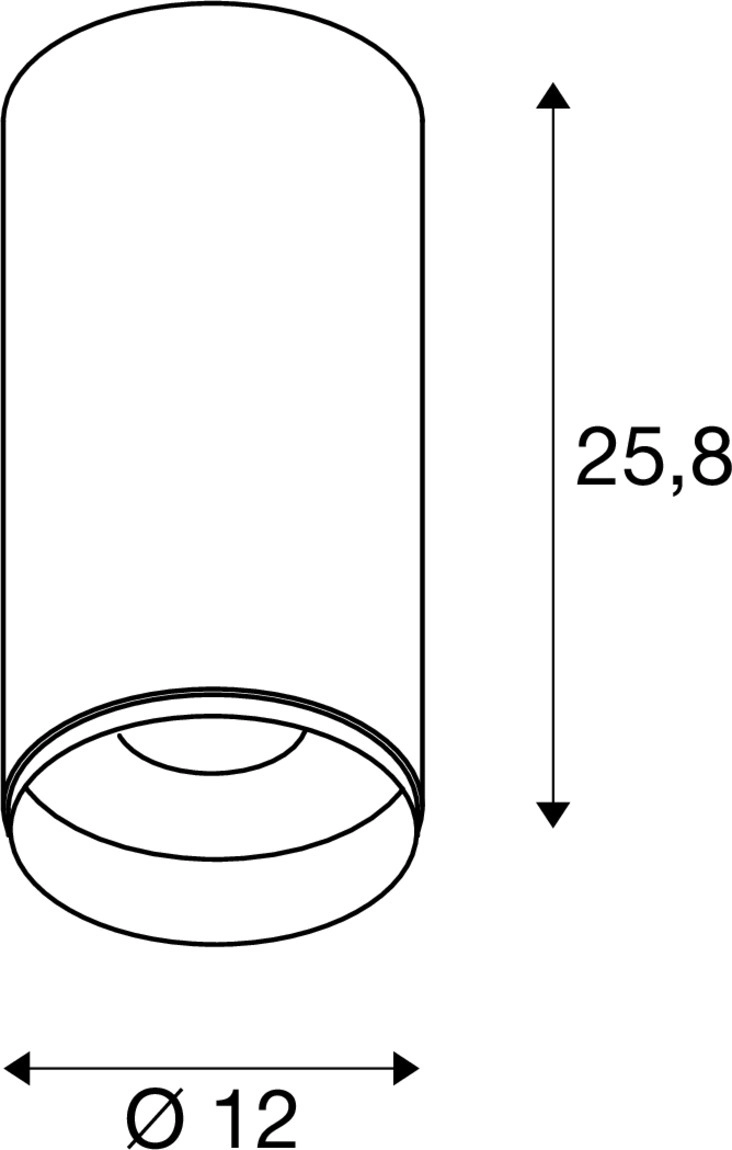Opbouwspot Numinos XL cilinder zwart 2700K - 60gr SLV 4024163261050