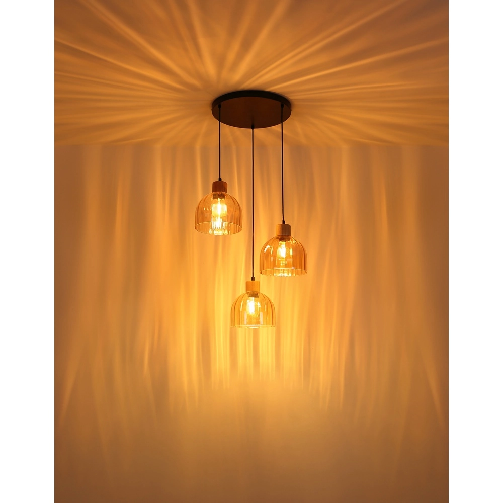 3-lichts hanglamp Swanson zwart Globo 9007371580651
