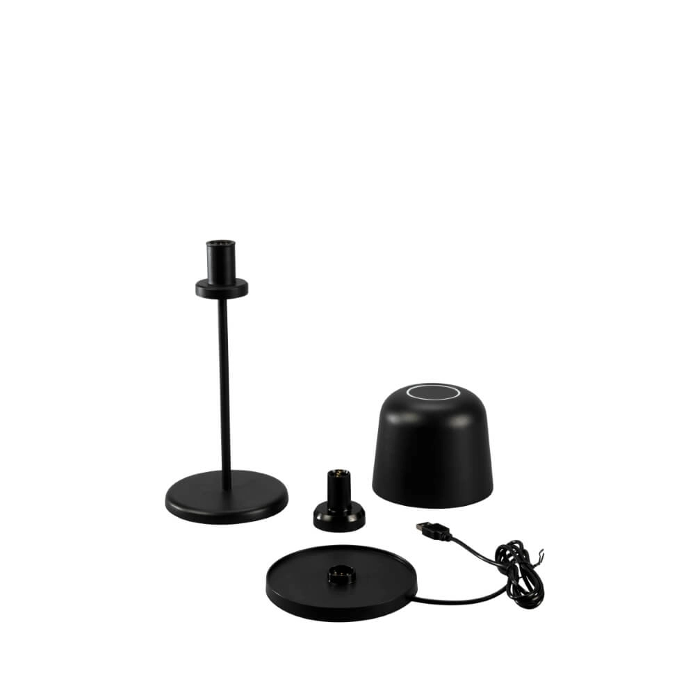 Oplaadbare tafellamp Biot zwart met afneembaar kapje KonstSmide 7318307845754