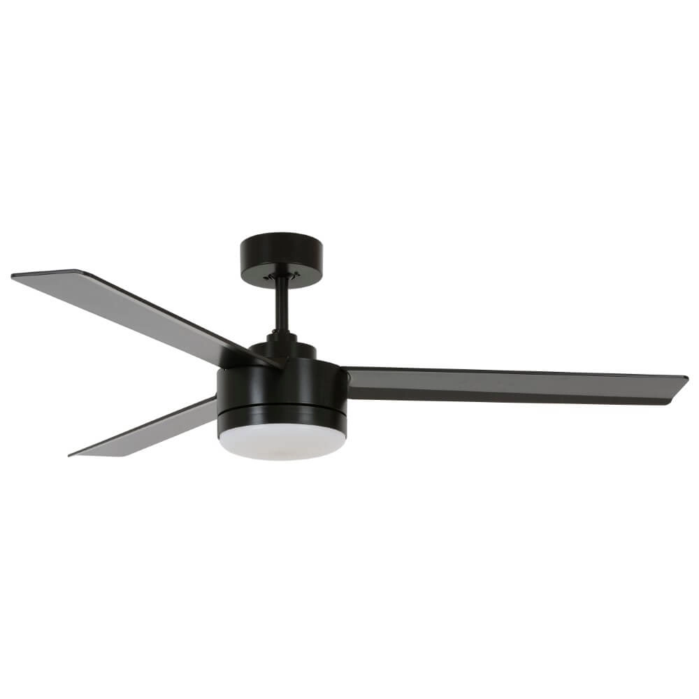 Zwarte ventilator met lamp Lagoon Ø 132cm IP55