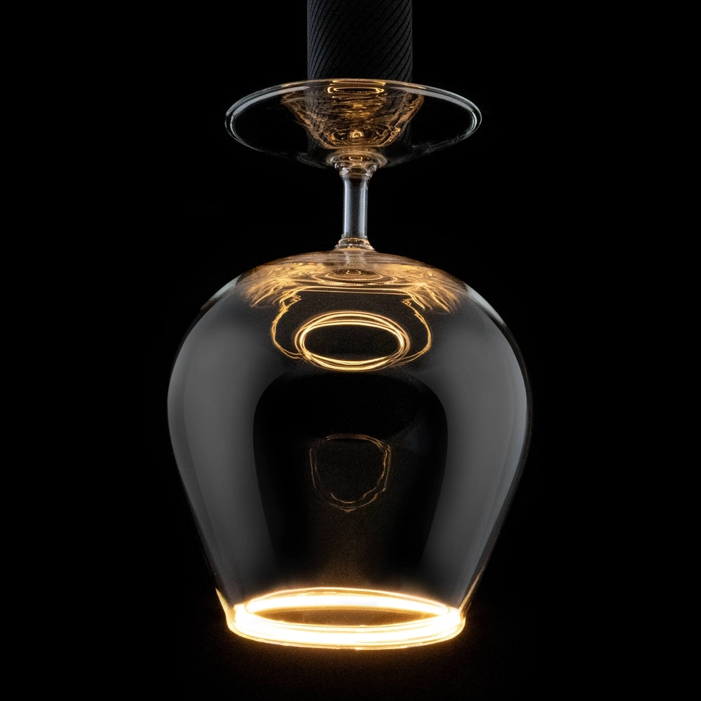 Cognacglas lichtbron Floating helder - 6W - E27 - 600lm - 2200K - Ø 18cm