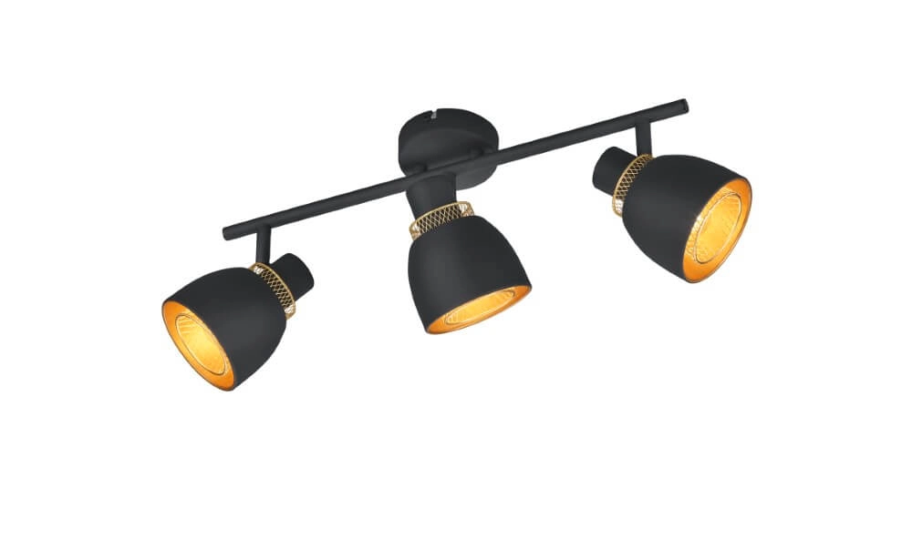Zwarte plafondlamp Punch 3-lichts