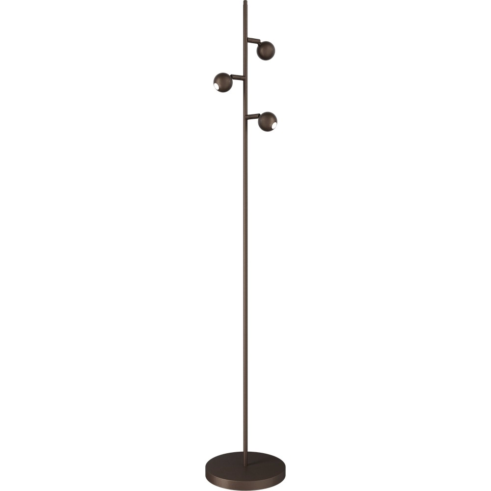 3-lichts vloerlamp Talana cacao bruin