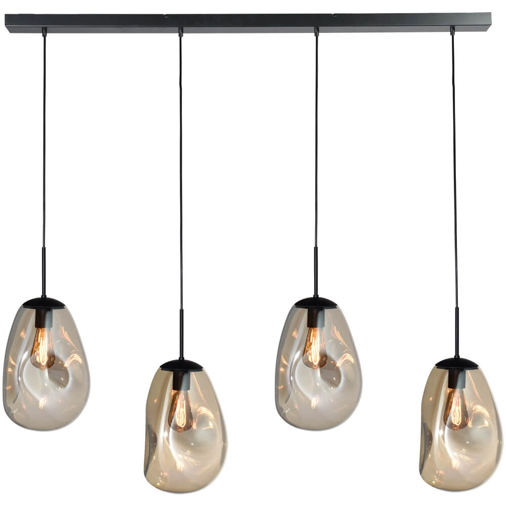 Hanglamp Lava 4x goud glas Ø 22,5cm