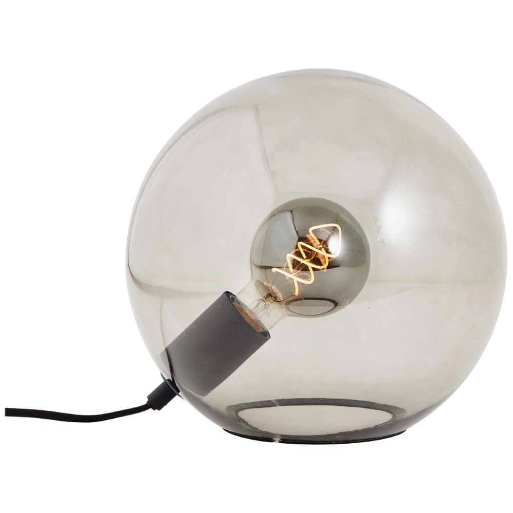 Bol tafellamp Belado zwart met smoke glas