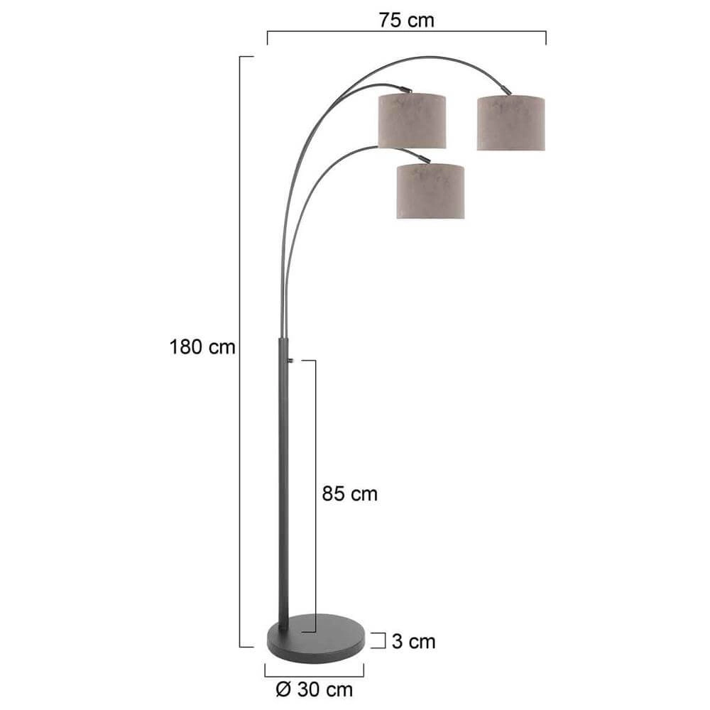 Vloerlamp Sparkled Light zwart met taupe kappen Steinhauer 8712746173574
