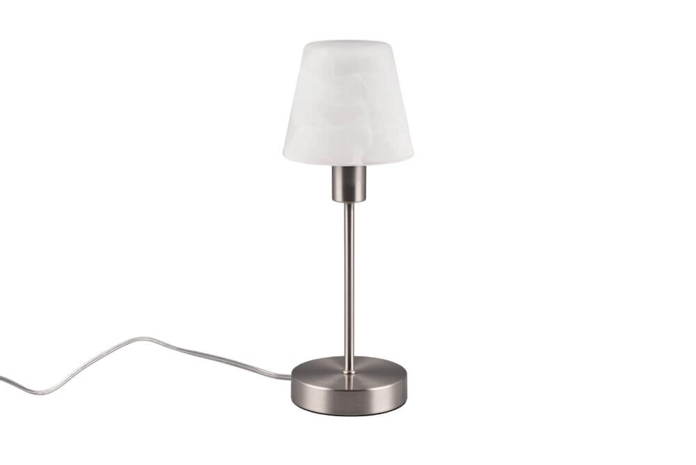 Tafellampje Luis Ii nikkel met wit glas Trio 4017807551280
