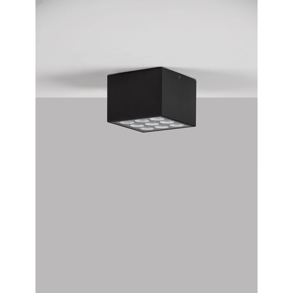 Plafondlamp Jax vierkant 11cm antraciet Lyora 5212017476685