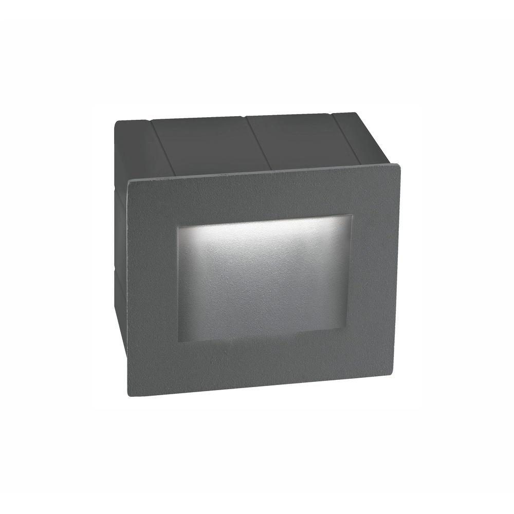 Inbouwlamp Krypton vierkant grijs 8cm