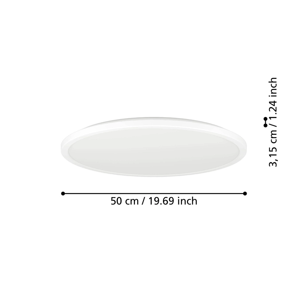 Slimme badkamer lamp Rovito-Z rond - wit - Ø 50cm Eglo 9008606329793