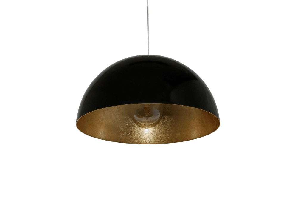 Grote hanglamp Gala Ø 50cm zwart binnenkant  goud
