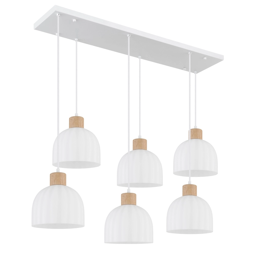 6-lichts hanglamp Swanson wit Globo 9007371584000