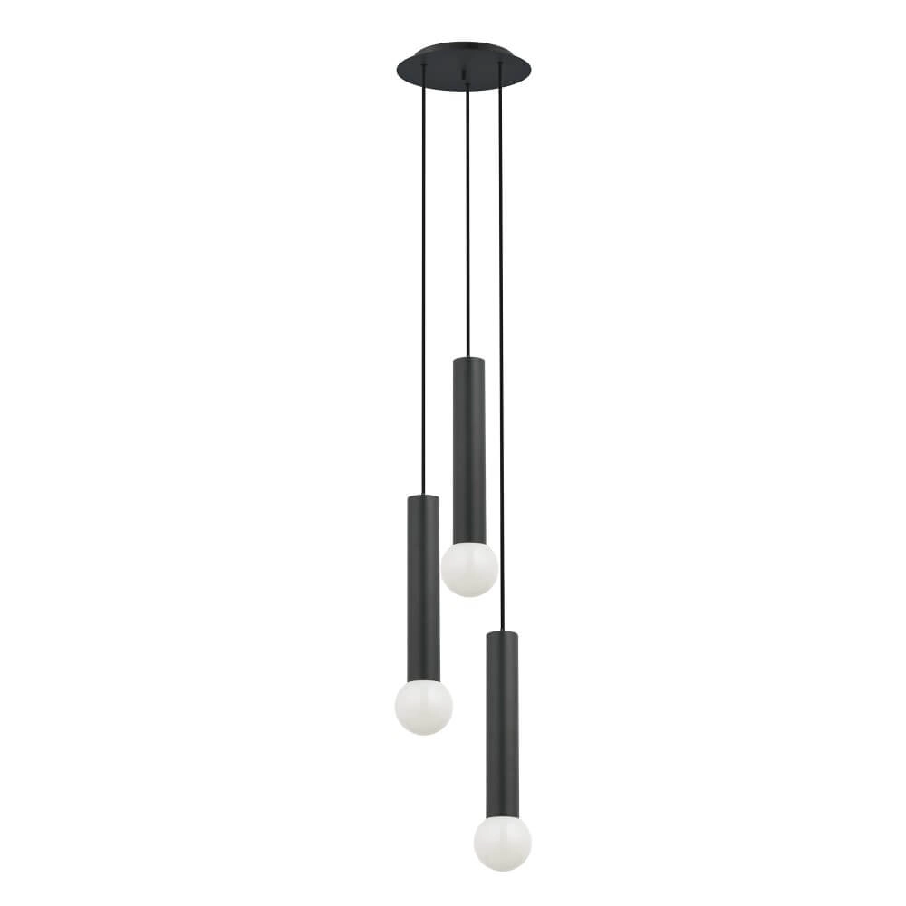 Zwarte hanglamp Baton 3-lichts