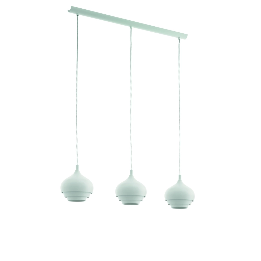 3-lichts hanglamp Camborne wit