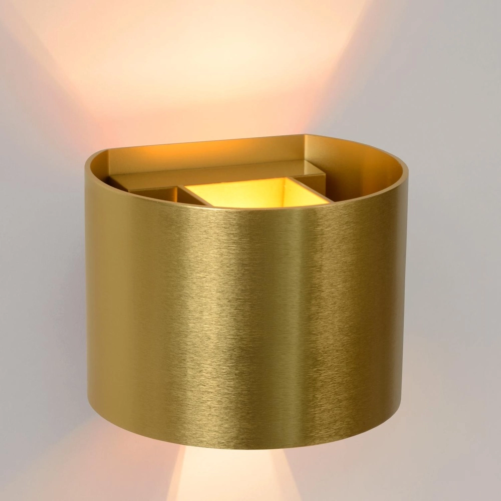 Afgeronde wandspot Xio 2700K goud Lucide 5411212092465
