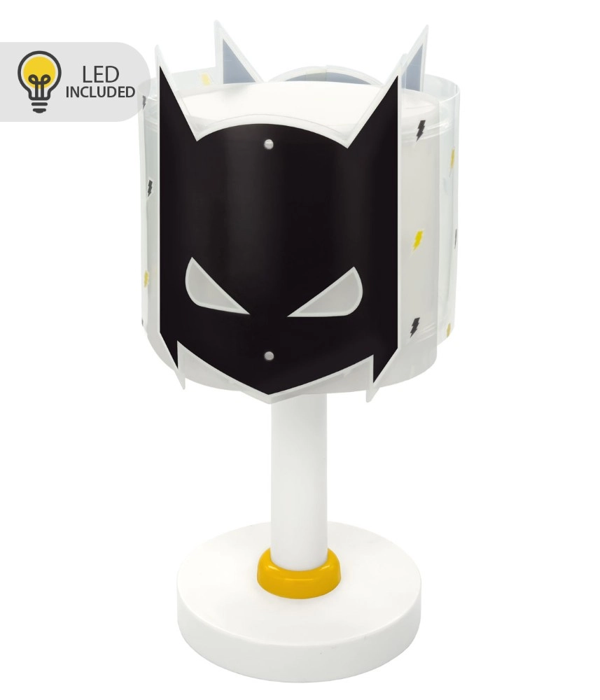 Kinderkamer tafellamp Hero zwart glow in the dark