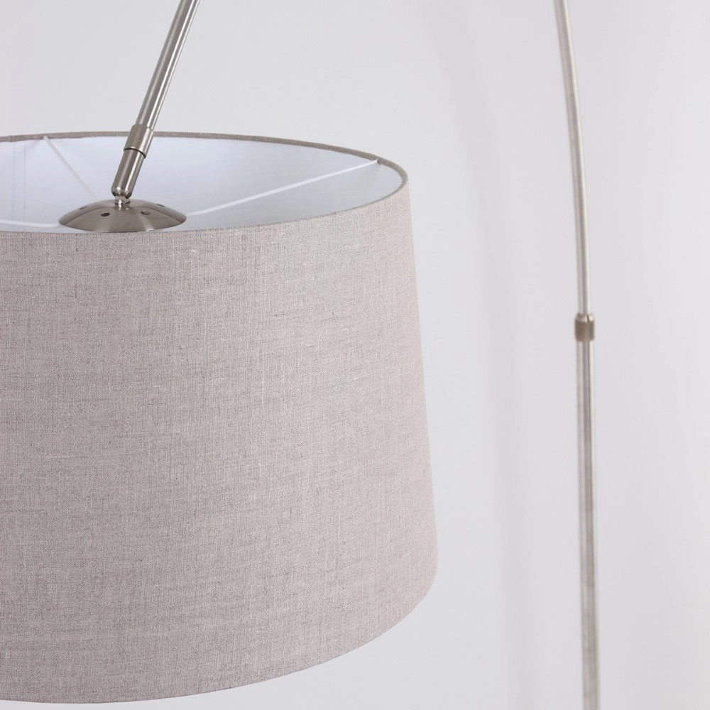 Arc lamp Gramineus grijs met taupe lampenkap Steinhauer 8712746092868