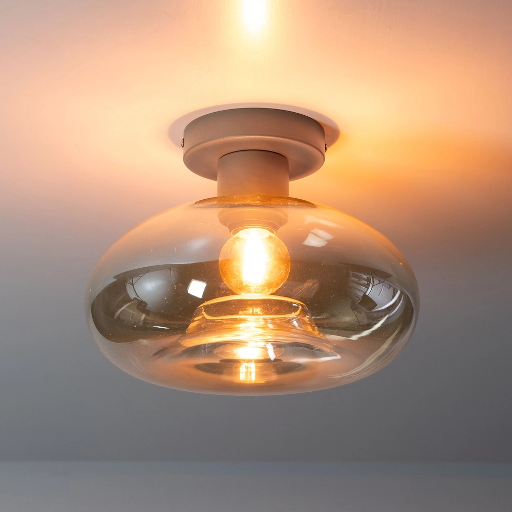 Moderne plafondlamp Soll zand bruin Ø 27cm