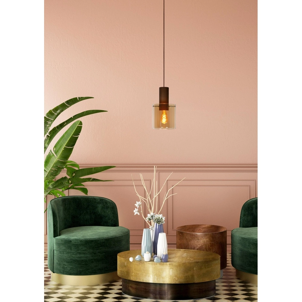 Hanglamp Toledo Ø 20cm amber glas Lucide 5411212740847