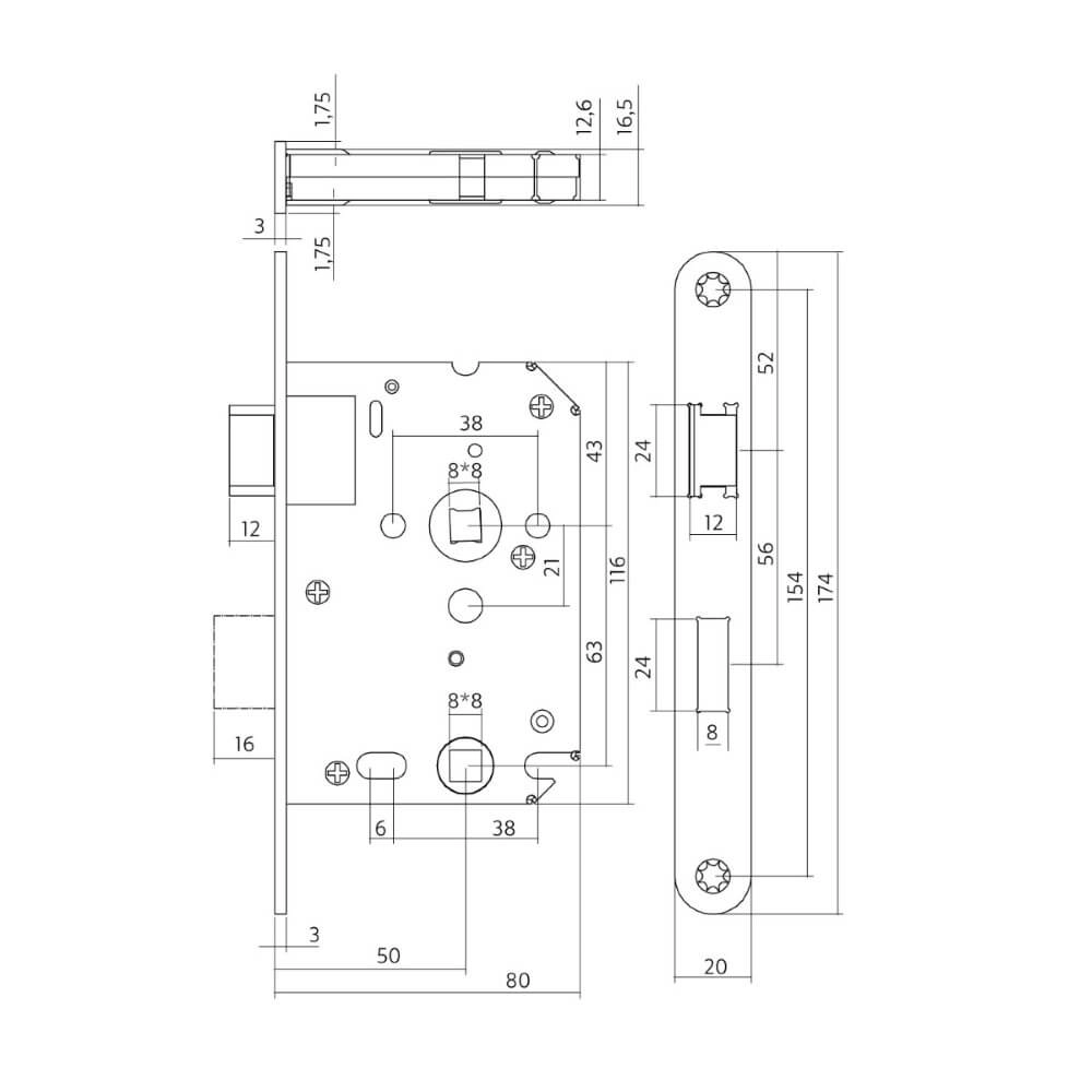 Slotkast toilet Domus RVS 63/8 Intersteel 8714186427347