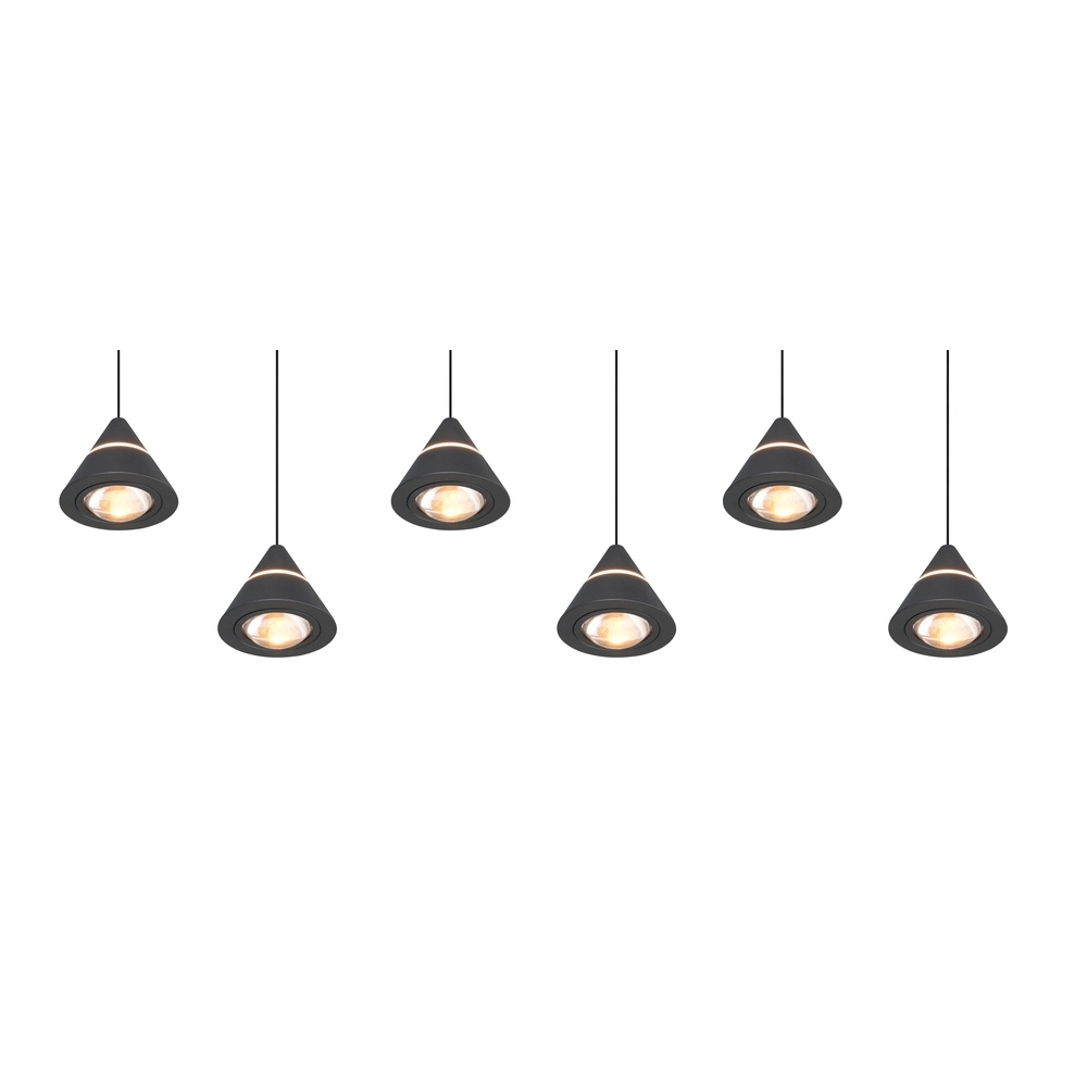 Design hanglamp Romeo 6-lichts zwart Trio 4017807667844