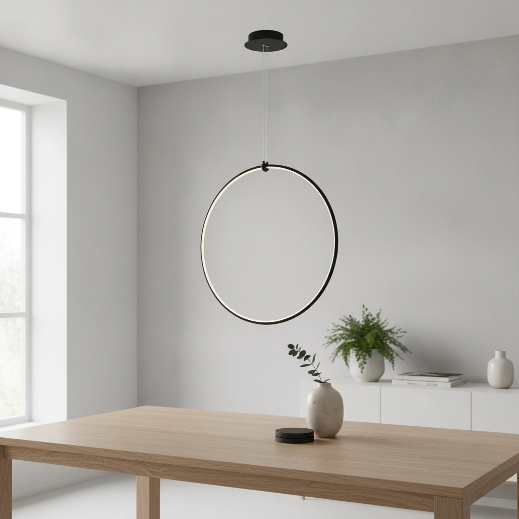 Hanglamp Ring zwart Ø 68cm
