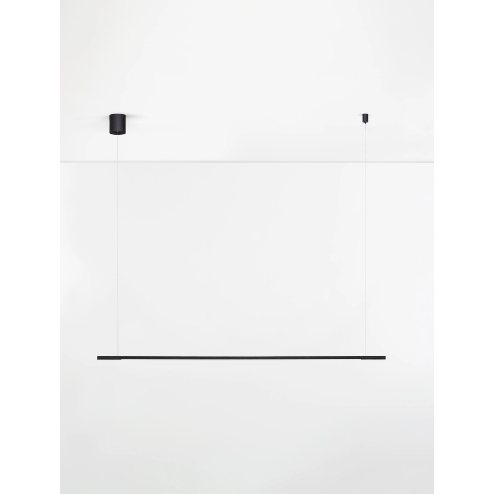 Strakke hanglamp Brillia zwart 120cm