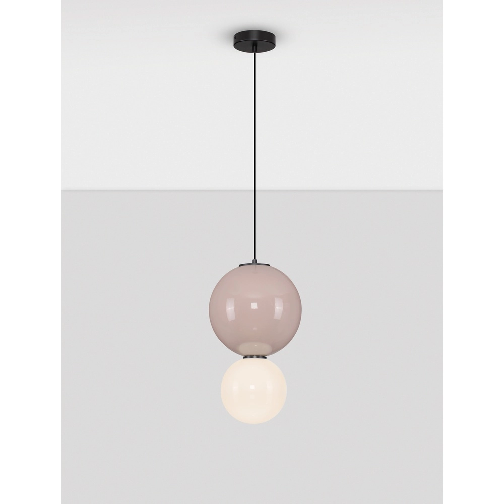 Hanglamp Noesis Ø 25cm mokka bruin met wit Lyora 5212017483638