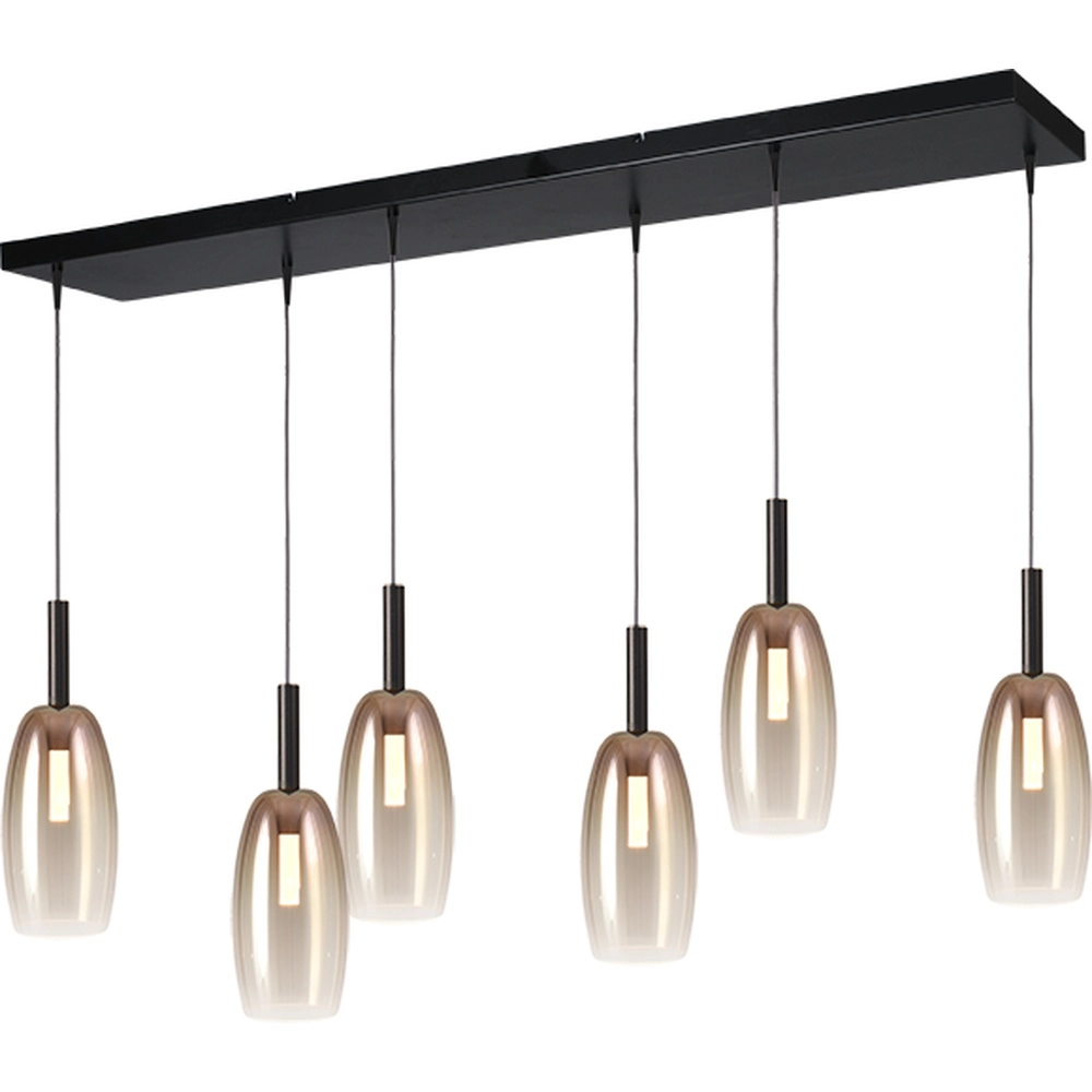 6L hanglamp Ø11,5cm Lido Olive met gold-fading glas