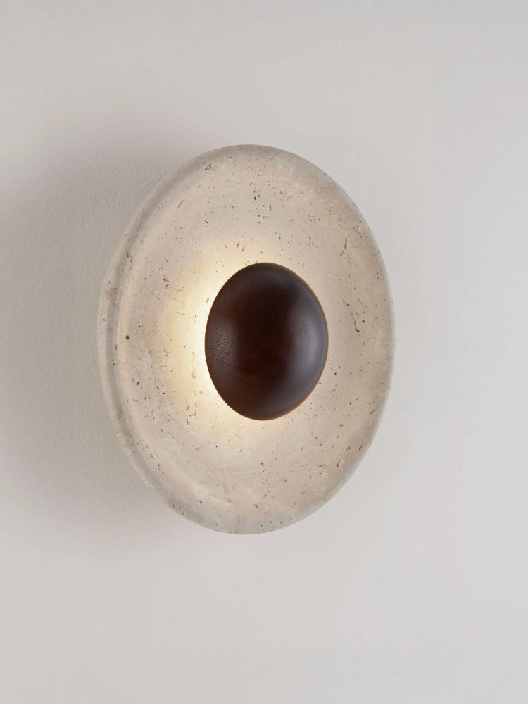 Design wandlamp Cerio bruin met zand bruin Ø 25cm