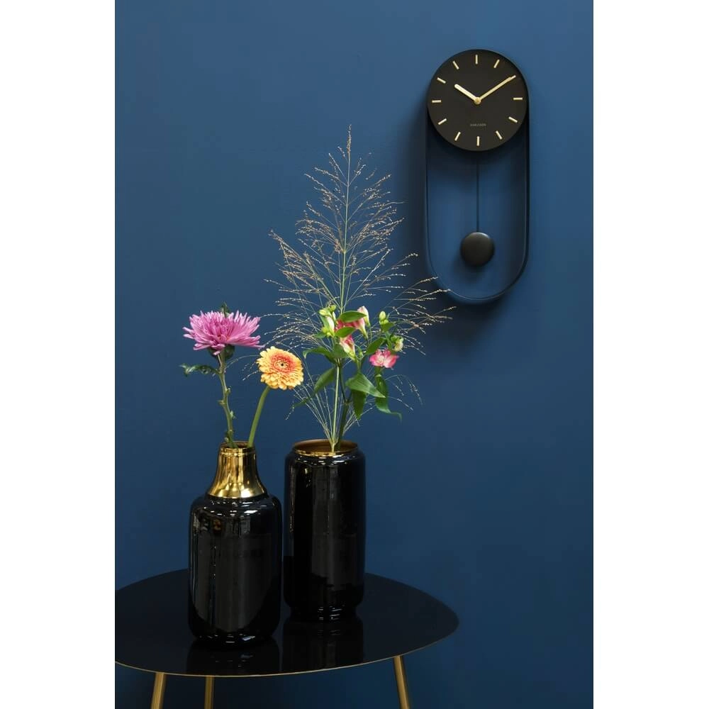 Wandklok Pendulum Charm zwart - Ø 20 x 50cm Karlsson 8714302657337