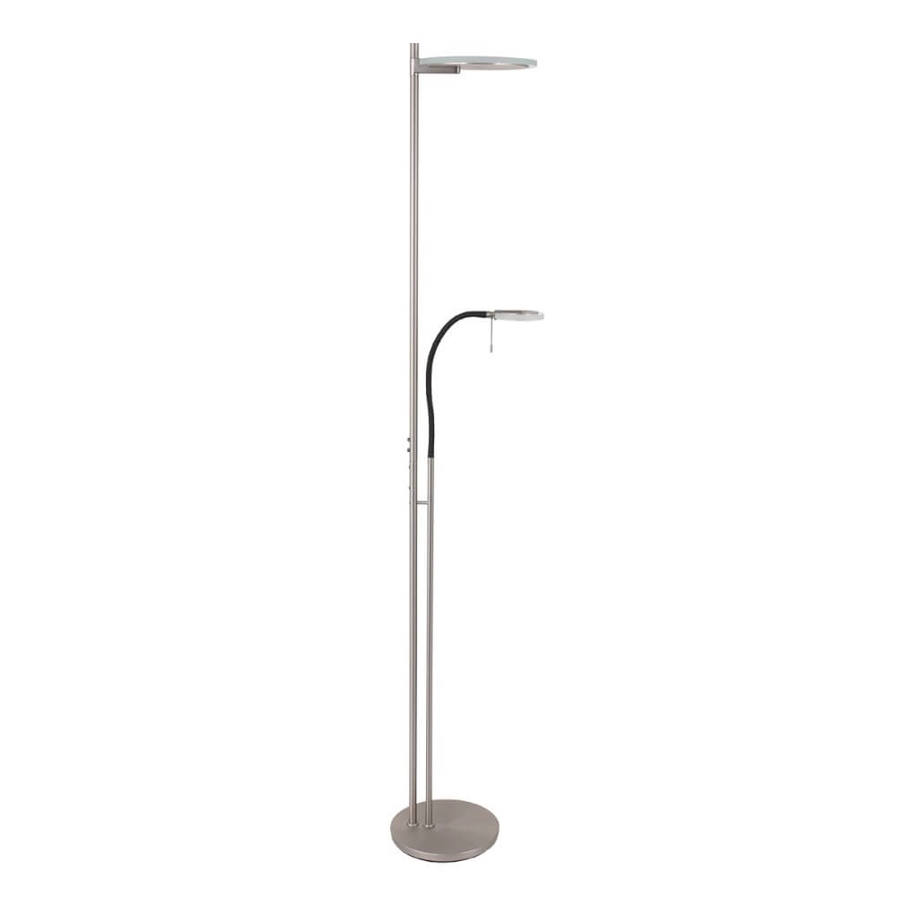 Led leeslamp 2-lichts Turound 40w - 2200-4000K - 187cm RVS helder glas Steinhauer 8712746134797